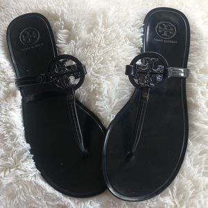 Tory Burch Mini Miller Jelly Thongs with Crystals